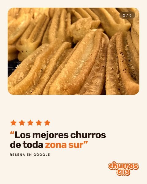 Reseña de Google convertida en publicación · Churros El 13