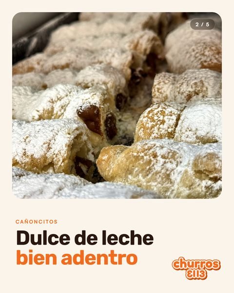 Cañoncitos de dulce de leche · Churros El 13