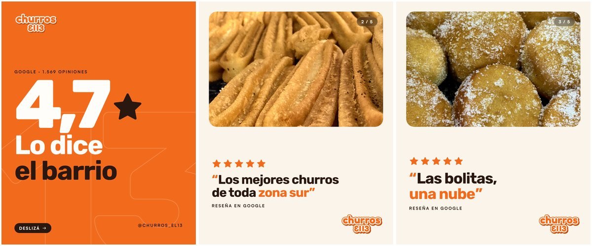 Publicaciones hechas con reseñas de Google