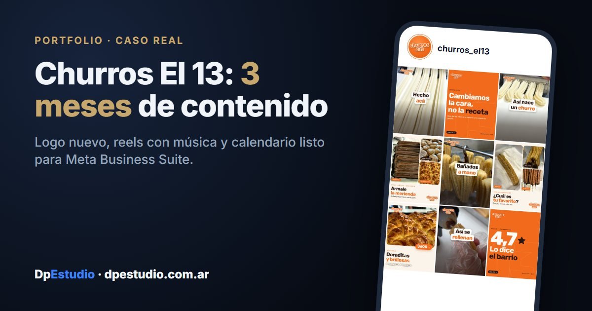Logo nuevo y grilla de Instagram de Churros El 13