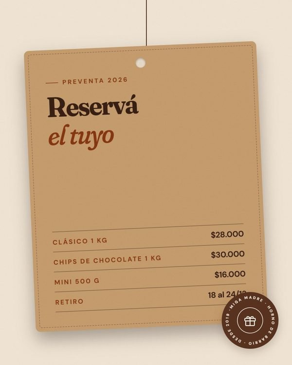 Reservá el tuyo · Miga Madre