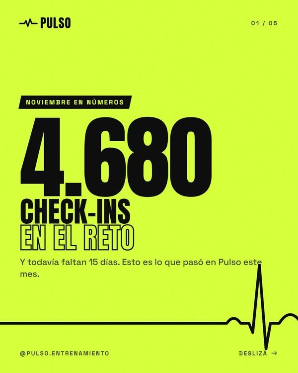 check-ins en el reto · Pulso