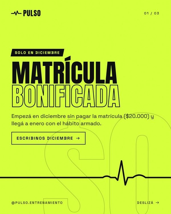 Matrícula bonificada · Pulso