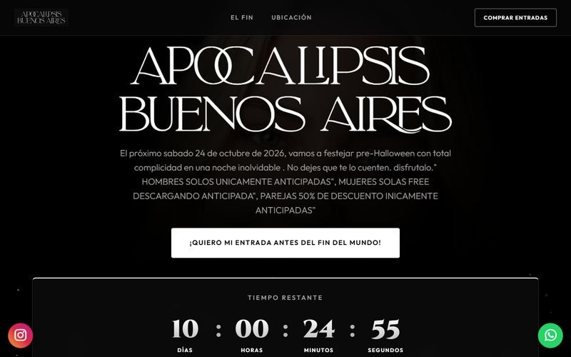 Sitio web de Apocalipsis Buenos Aires hecho por DpEstudio