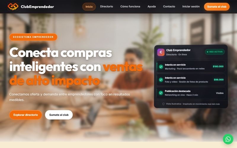 Sitio web de Club Emprendedor hecho por DpEstudio