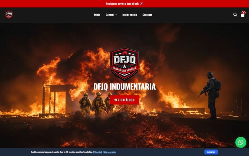 Sitio web de DFJQ Indumentaria hecho por DpEstudio