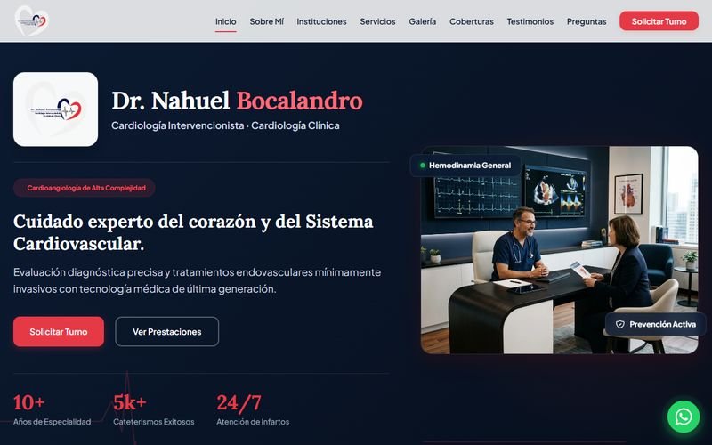 Sitio web de Dr. Nahuel Bocalandro hecho por DpEstudio