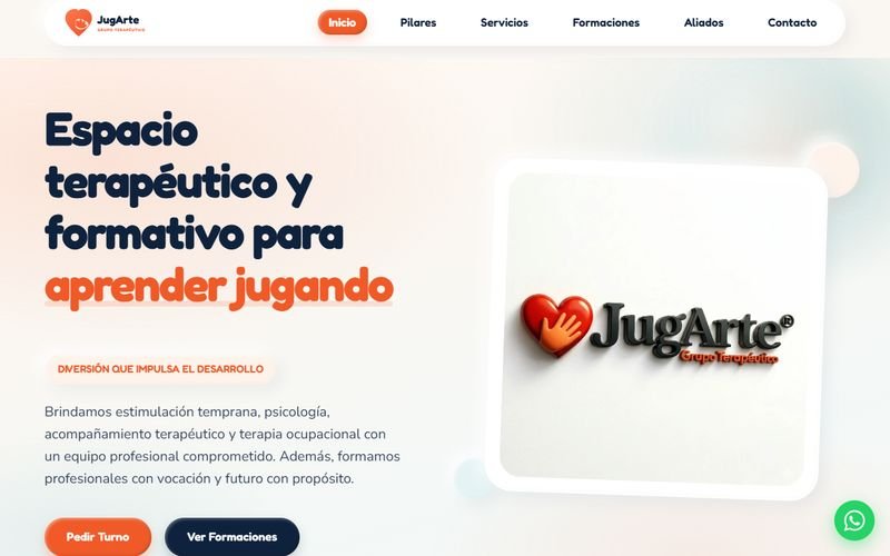 Sitio web de Jugarte Grupo Terapéutico hecho por DpEstudio