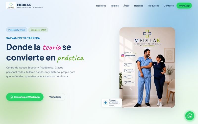 Sitio web de Medilak hecho por DpEstudio