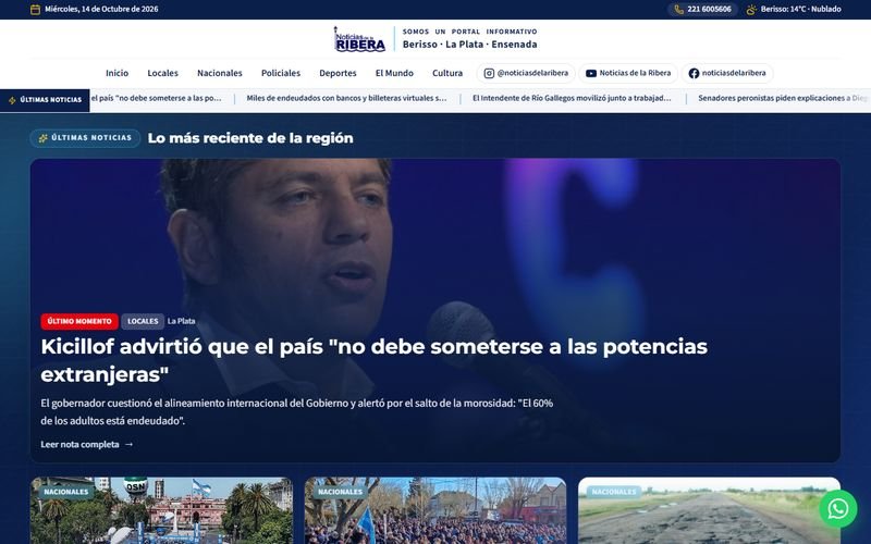 Sitio web de Noticias de La Ribera hecho por DpEstudio