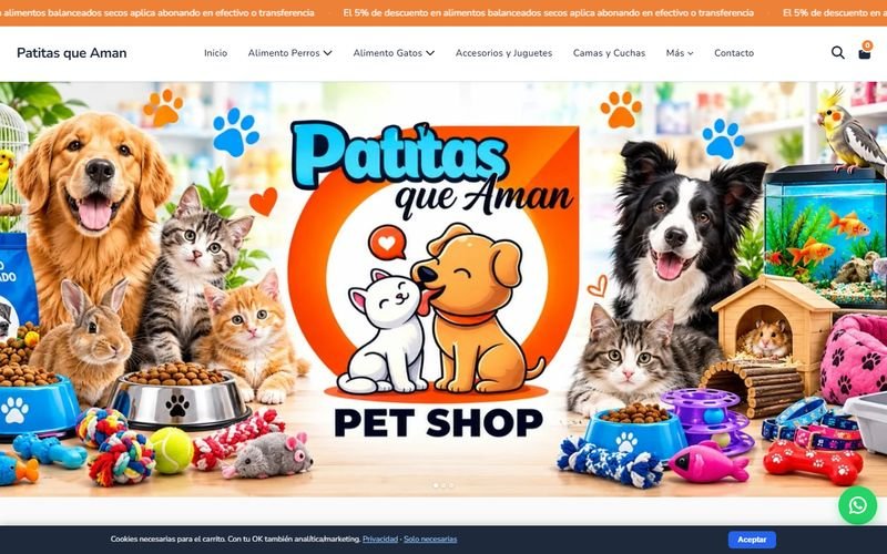 Sitio web de Patitas Que Aman hecho por DpEstudio