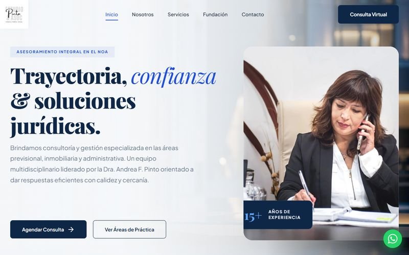 Sitio web de Estudio Pinto, hecho por DpEstudio