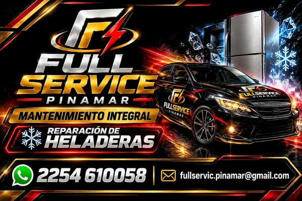 Flyer de Full Service Pinamar: reparación de heladeras