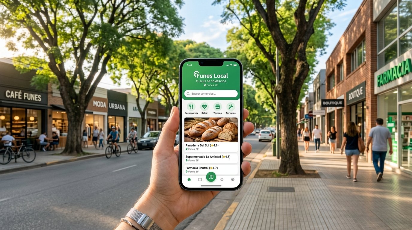 Funes Cerca App en el celular