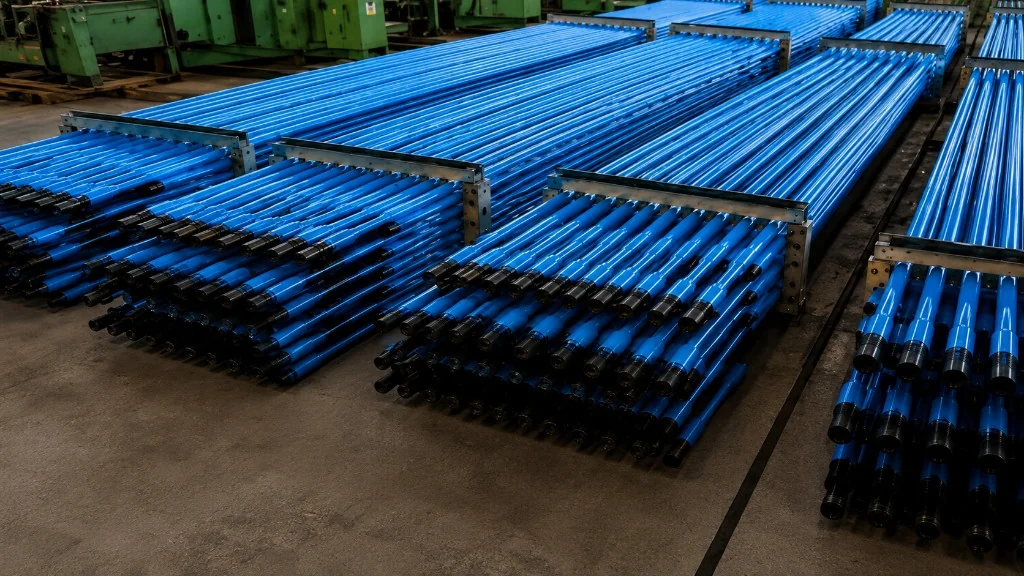 Varillas de bombeo con recubrimiento epoxi de alta resistencia en el taller LAOS