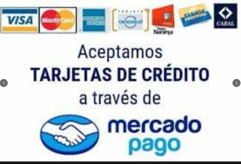 Métodos de pago: Visa, Mastercard, American Express, Cencosud, Naranja, Cabal y Mercado Pago