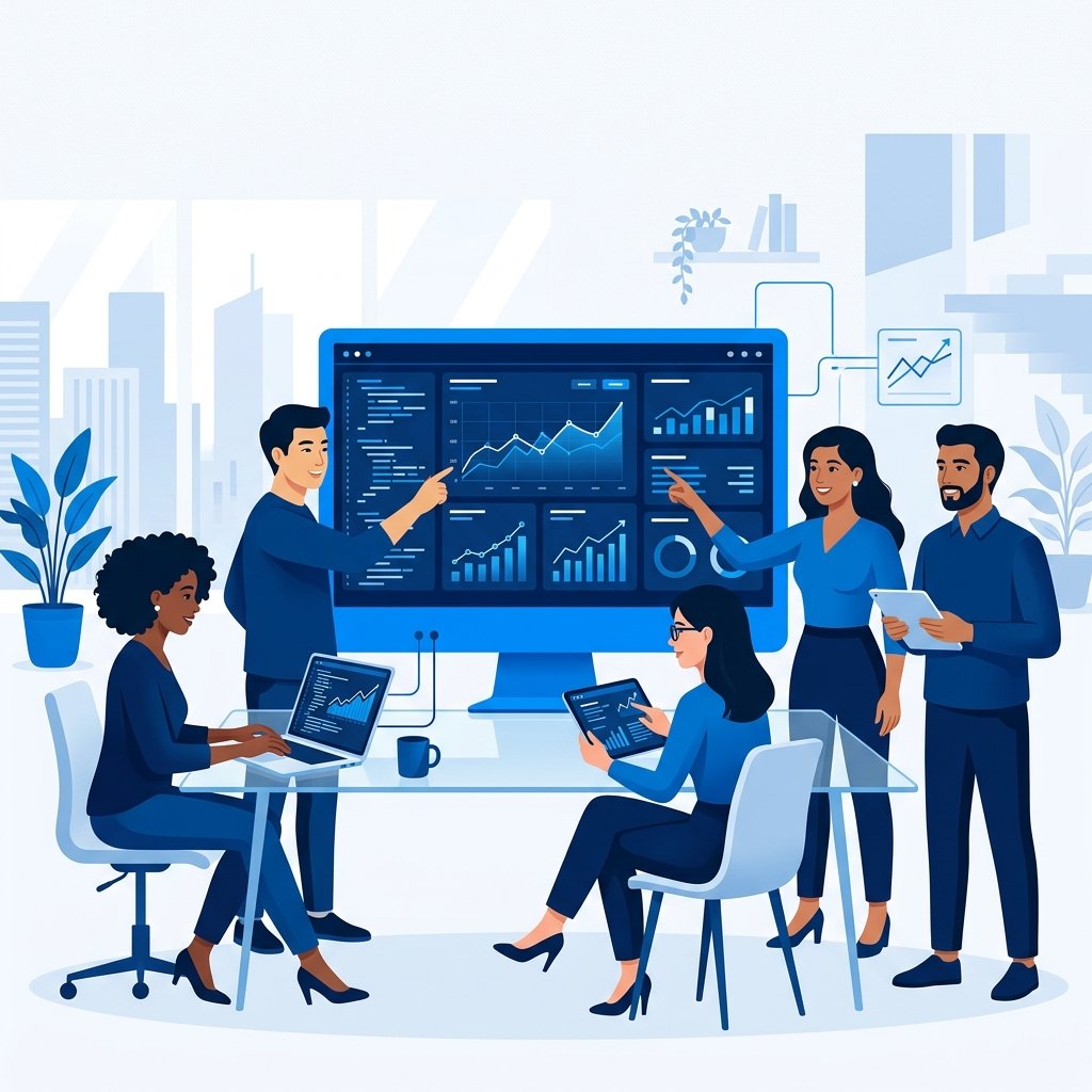 Equipo de tecnología colaborando